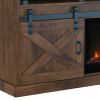 Bridgevine Home Farmhouse 93 inch Electric Fireplace TV Stand for TVs up to 100 inches, Minimal Assembly, Aged Whiskey Finish