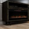 Bridgevine Home Avondale 83 Inch Electric Fireplace TV Console, for TVs up to 95 inches, Minimal Assembly, Charcoal-Brown Finish