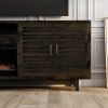 Bridgevine Home Avondale 83 Inch Electric Fireplace TV Console, for TVs up to 95 inches, Minimal Assembly, Charcoal-Brown Finish