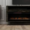 Bridgevine Home Avondale 83 Inch Electric Fireplace TV Console, for TVs up to 95 inches, Minimal Assembly, Charcoal-Brown Finish
