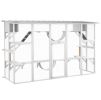 Catio Playground Cat Window Box Outside Enclosure, Wooden Outdoor Cat House with Weather Protection Roof for Multiple Kitties, Cat Shelter Kitten Play
