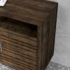 Bridgevine Home Avondale 61 Inch Electric Fireplace TV Console for TVs up to 70 inches, Minimal Assembly, Charcoal-Brown Finish