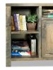 Bridgevine Home Joshua Creek 84 inch Electric Fireplace TV Stand for TVs up to 95 inches, Minimal Assembly, Barnwood Finish