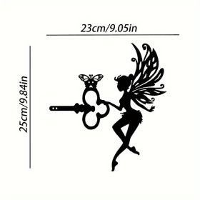 1pc Angel On Branch Steel Silhouette Metal Art Fairy Silhouette Ornament Wall Art Home Garden Yard Patio Outdoor Statue Stake Decoration Perfect For B (model: A17)