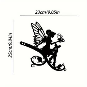 1pc Angel On Branch Steel Silhouette Metal Art Fairy Silhouette Ornament Wall Art Home Garden Yard Patio Outdoor Statue Stake Decoration Perfect For B (model: A50)