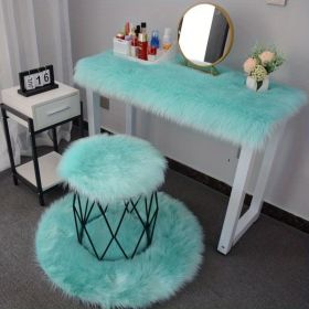 1pc Soft Plush Fur Rugs, Soft Fluffy Area Rug, Modern Faux Fur Rug, Fluffy Rug For Bedroom, White Rugs For Living Room, Carpet For Rooms, Rugs For Bed (Color: Light Blue, size: 15.75*47.24inch)