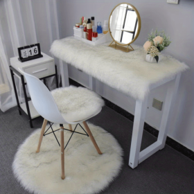 1pc Soft Plush Fur Rugs, Soft Fluffy Area Rug, Modern Faux Fur Rug, Fluffy Rug For Bedroom, White Rugs For Living Room, Carpet For Rooms, Rugs For Bed (Color: White Gray Tip, size: 23.62*23.62inch)